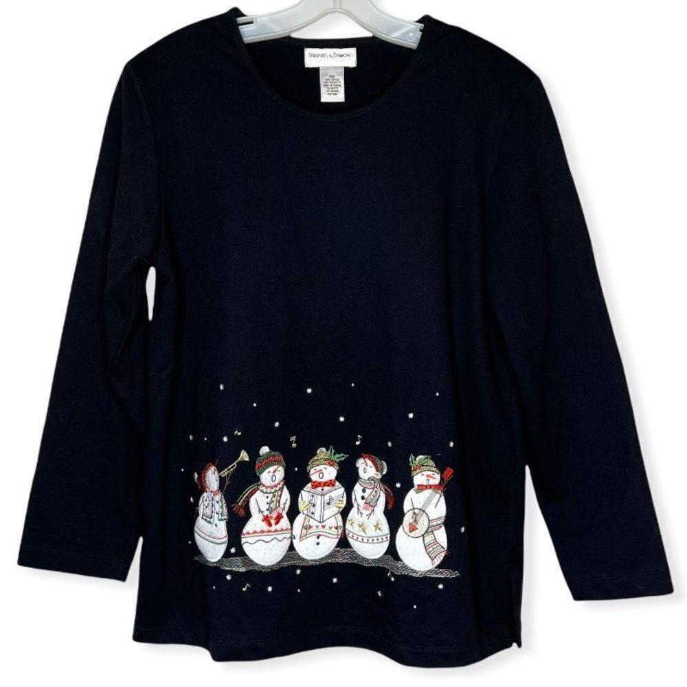 Vintage Draper's & Damon's Snowman Christmas Shirt